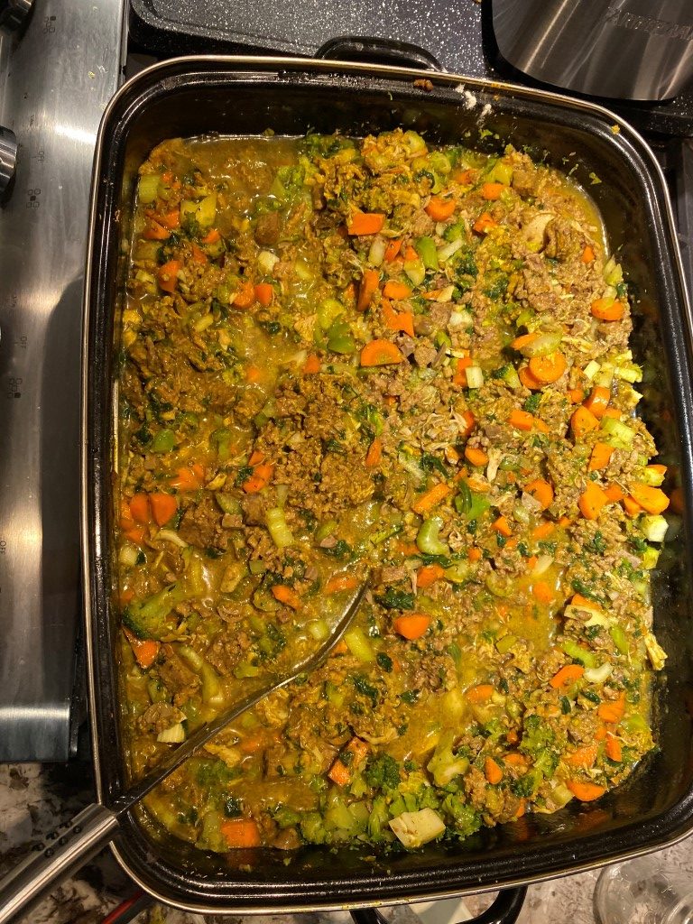 Roasting pan full of Puploaf